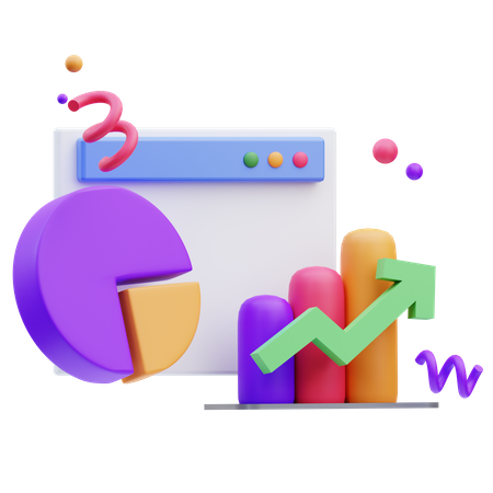 Analyse commerciale en ligne  3D Icon