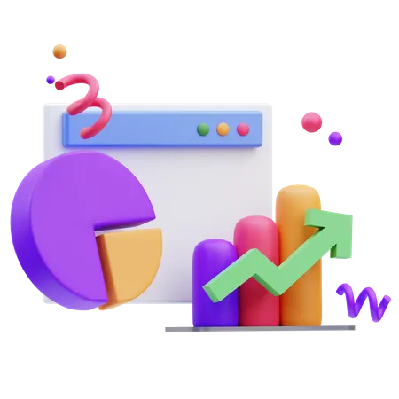 Analyse commerciale en ligne  3D Icon