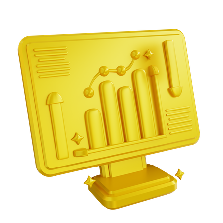 Analyse commerciale en ligne  3D Icon