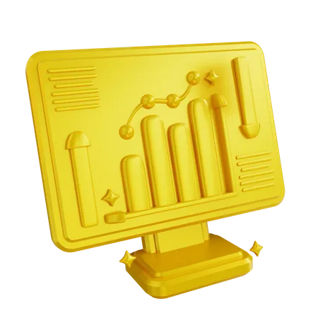 Analyse commerciale en ligne  3D Icon