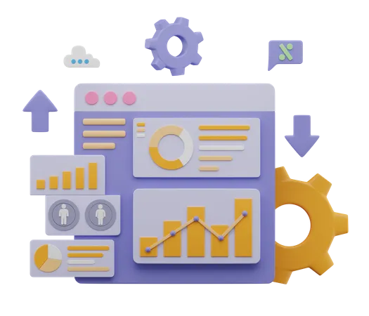 Analyse commerciale en ligne  3D Illustration