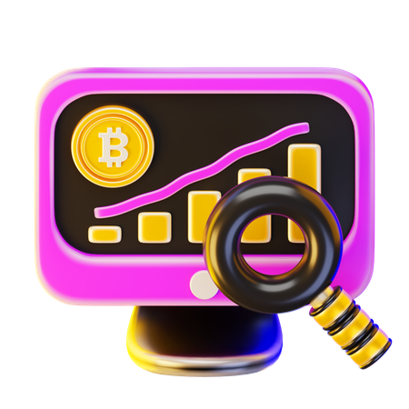 Analyse Bitcoin  3D Icon