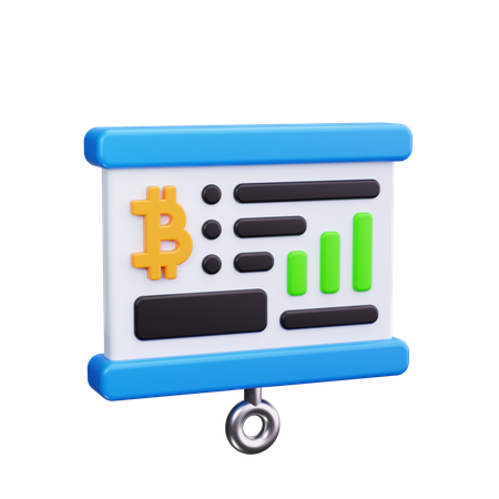 Analyse Bitcoin  3D Icon