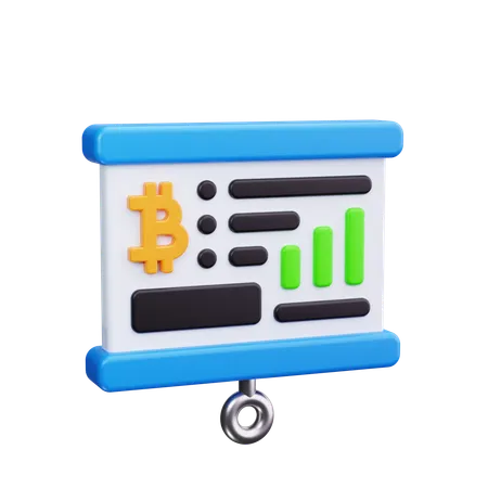 Analyse Bitcoin  3D Icon