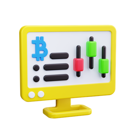 Analyse Bitcoin  3D Icon