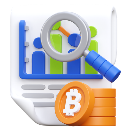 Analyse Bitcoin  3D Icon