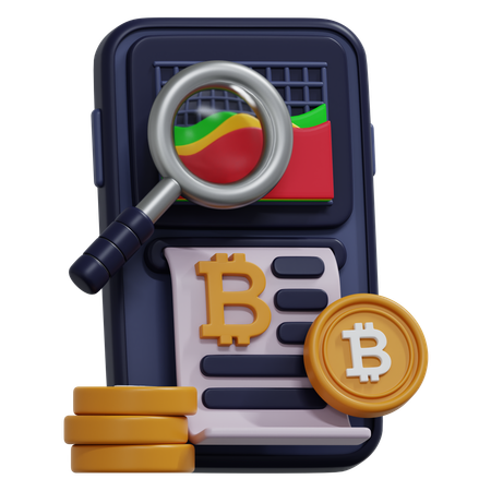 Analyse Bitcoin  3D Icon