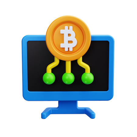 Analyse Bitcoin  3D Icon