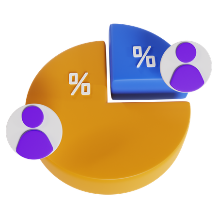 Analyse du diagramme circulaire politique  3D Icon