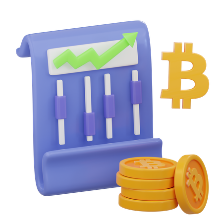 Analyse de la croissance du Bitcoin  3D Icon