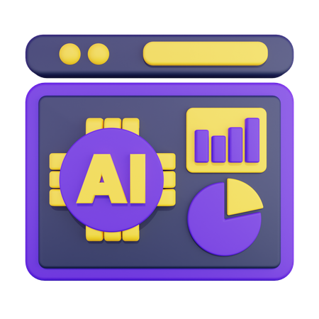 Analyse de données d'intelligence artificielle  3D Icon