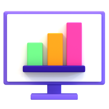 Analyse de données en ligne  3D Icon