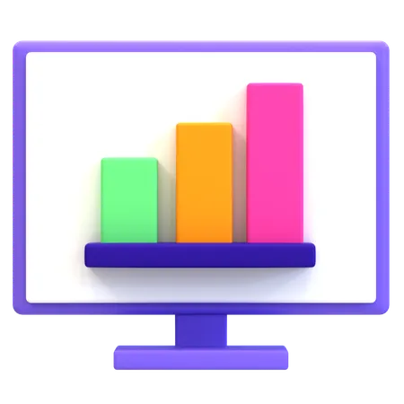 Analyse de données en ligne  3D Icon