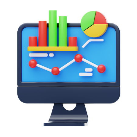 Analyse de données en ligne  3D Icon