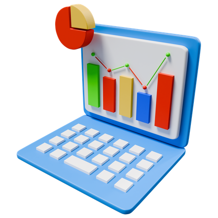 Analyse de données en ligne  3D Icon