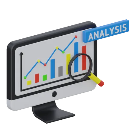 Analyse de données en ligne  3D Icon