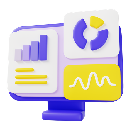 Analyse de données en ligne  3D Icon