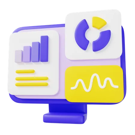 Analyse de données en ligne  3D Icon