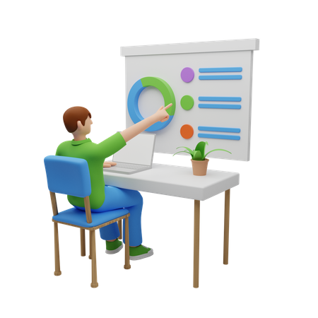 Analyse de données statistiques  3D Icon