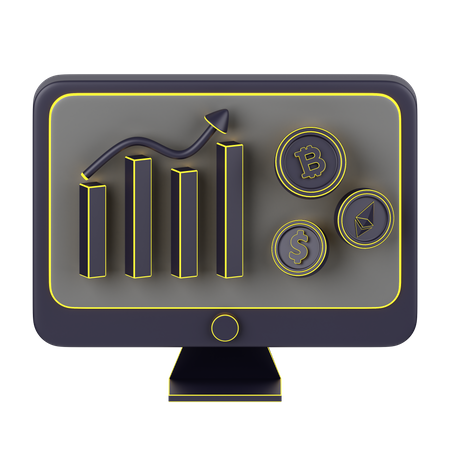 Analyse de crypto-monnaie  3D Icon