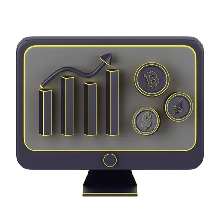 Analyse de crypto-monnaie  3D Icon