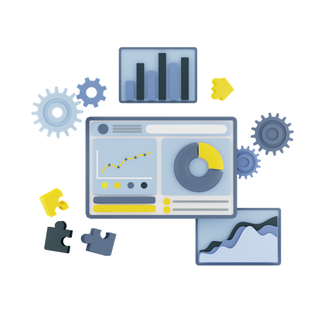 Gestion de l'analyse commerciale  3D Illustration