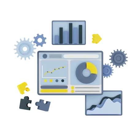 Gestion de l'analyse commerciale  3D Illustration