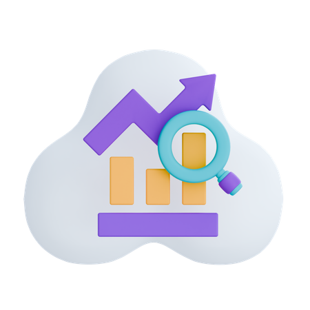 Analyse des données cloud  3D Icon