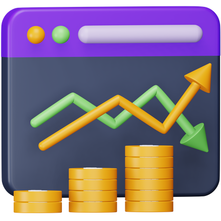 Analyse des données boursières  3D Icon