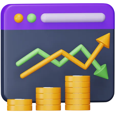 Analyse des données boursières  3D Icon