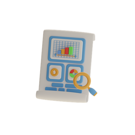 Analyse des rapports financiers  3D Icon