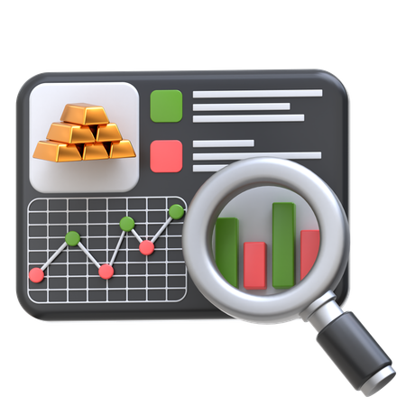 Analyse du marché de l'or  3D Icon