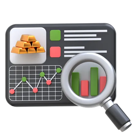 Analyse du marché de l'or  3D Icon