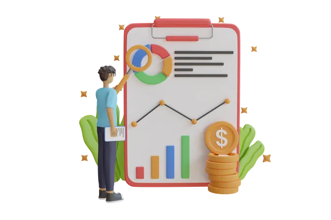 Analyse économique  3D Illustration