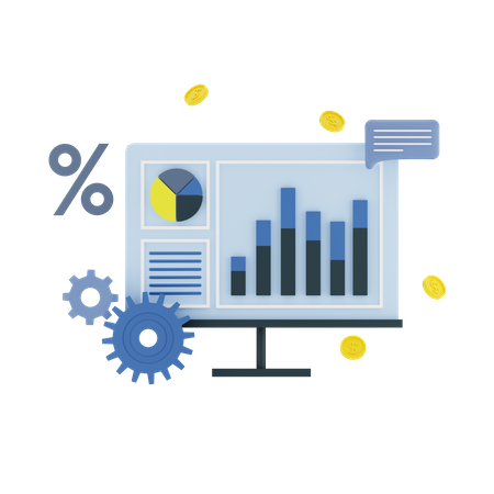 Analyse commerciale  3D Illustration