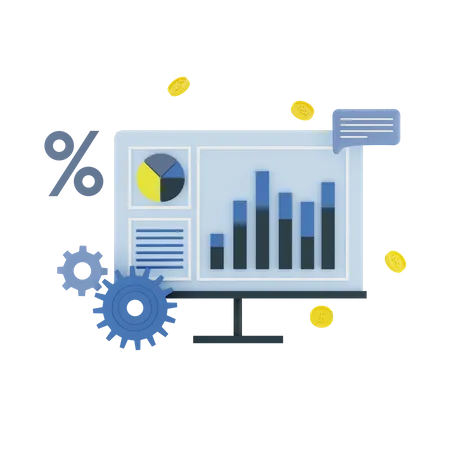 Analyse commerciale  3D Illustration