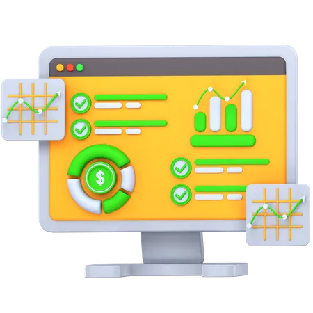 Analyse financière  3D Icon