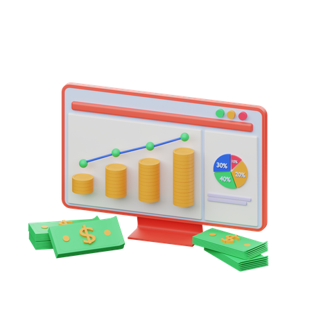 Analyse financière  3D Illustration