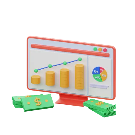 Analyse financière  3D Illustration