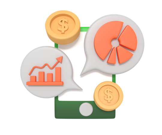 Analyse financière en ligne  3D Icon