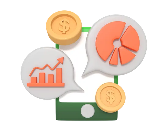 Analyse financière en ligne  3D Icon