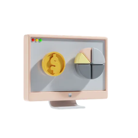 Analyse financière en ligne  3D Icon