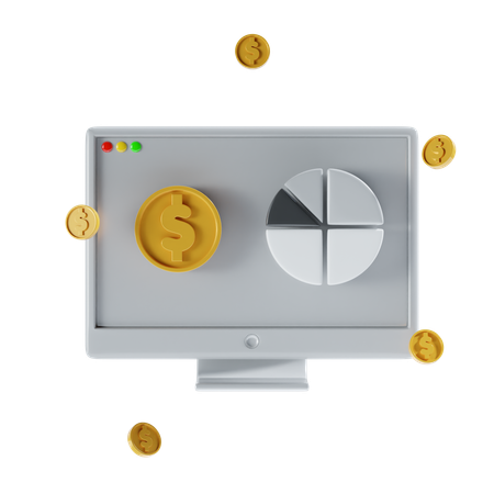 Analyse financière en ligne  3D Icon