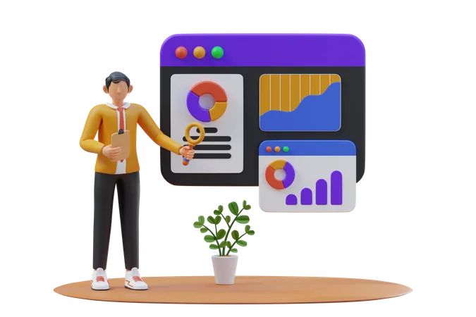 Analyse marketing  3D Illustration