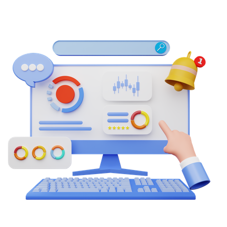 Analyse statistique en ligne  3D Illustration