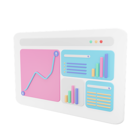 Tableau de bord d'analyse  3D Illustration