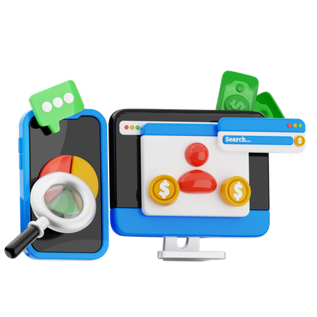 Analysen im Diagramm  3D Icon