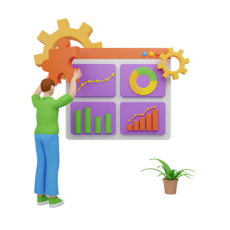 Analyser la courbe de croissance des ventes  3D Icon