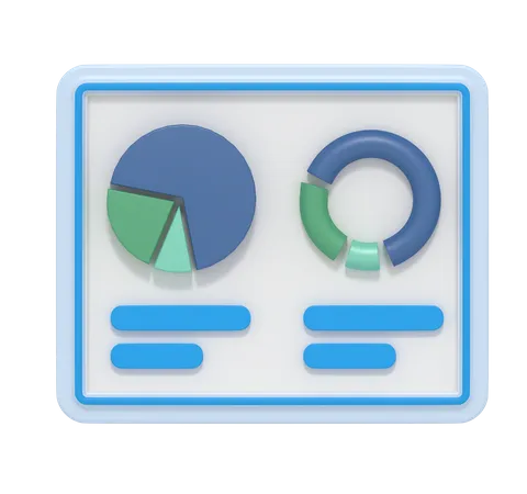 3 D Icon Of Digital Marketing Data Diagram 3D Illustration