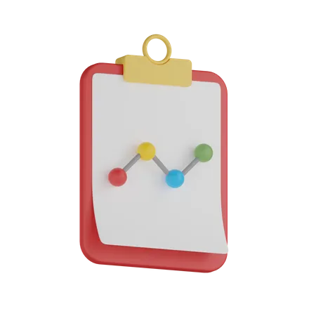 3 D Graphic Chart Clipboard 3D Icon